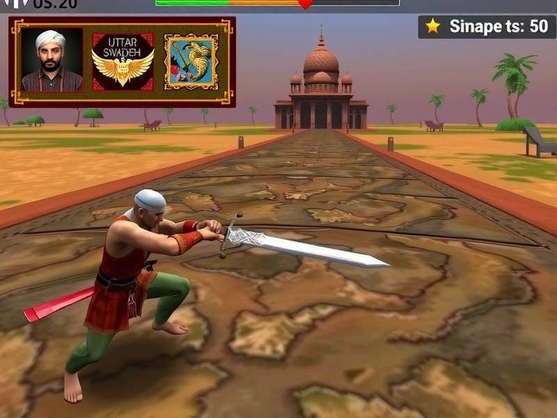 Uttar Pradesh Sword Lord gameplay screenshot showing combat